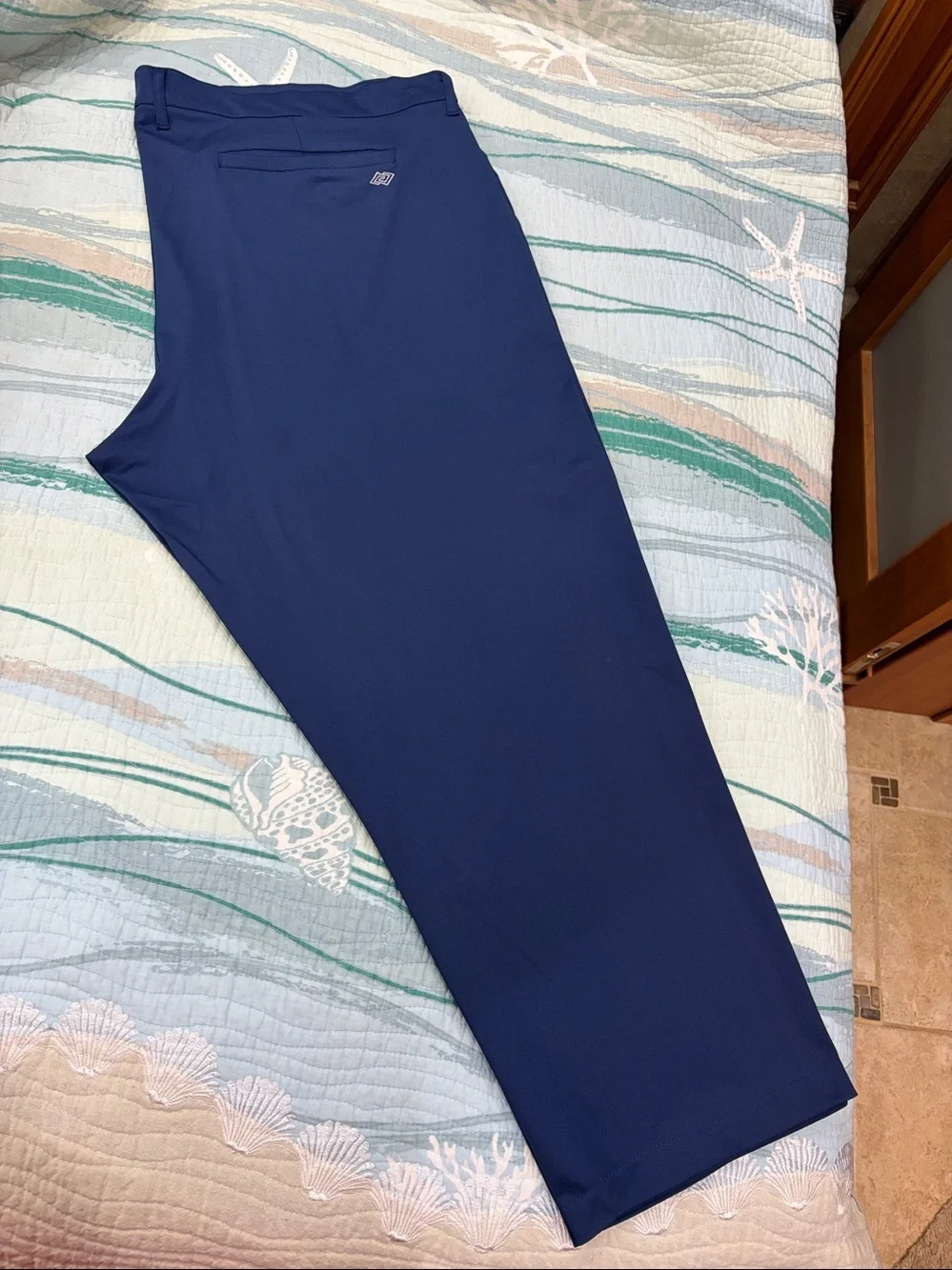 ZELOS Men's Navy Flat-Front Performance Pants
